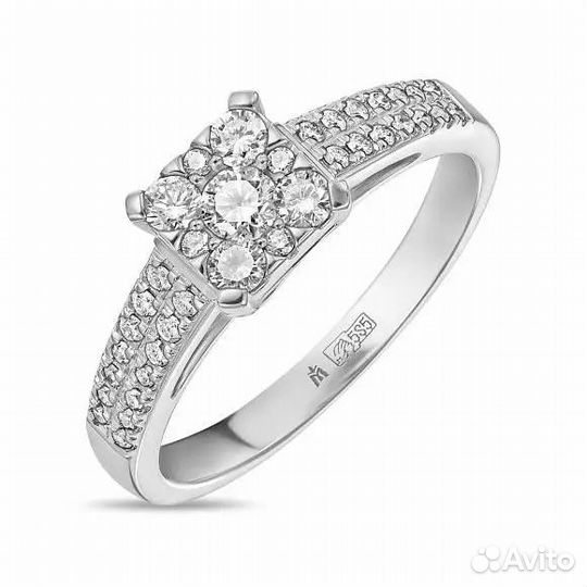 Золотое кольцо с бриллиантами р.17 мм., 0.488 ct