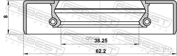 Сальник привода 38.25X62.2X8X8 95GBY40620808C F