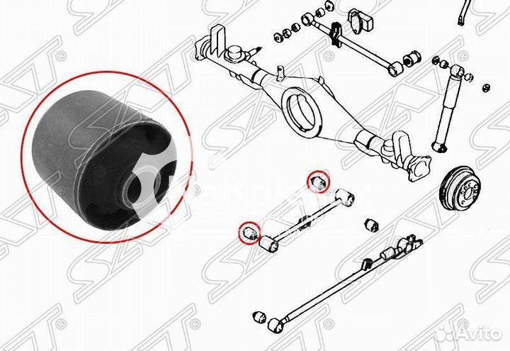 Сайлентблок задней верхней продольной тяги daihats