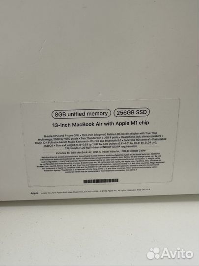 Macbook air 13 2020 m1 8gb 256