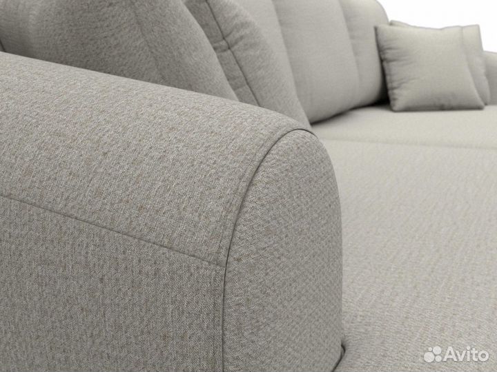 Диван прямой Милтон, рогожка, амур бежевый. Москва