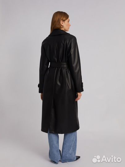Кожаный плащ женский размер S