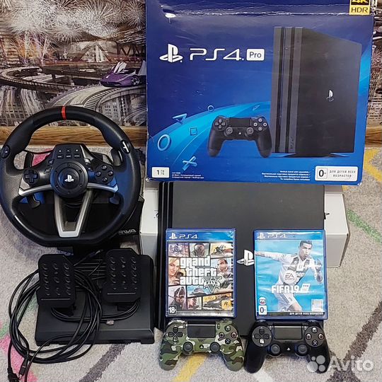 Sony playstation 4 PS4 pro 1tb с играми