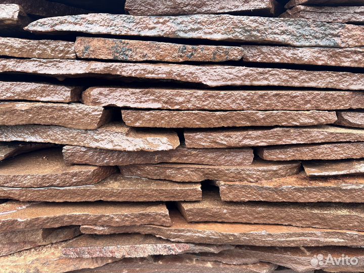 Плитняк дикий песчаник терракотовый 15мм