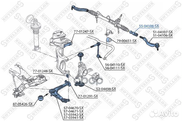 55-04108-SX тяга рулевая Peugeot 407 all 04 5