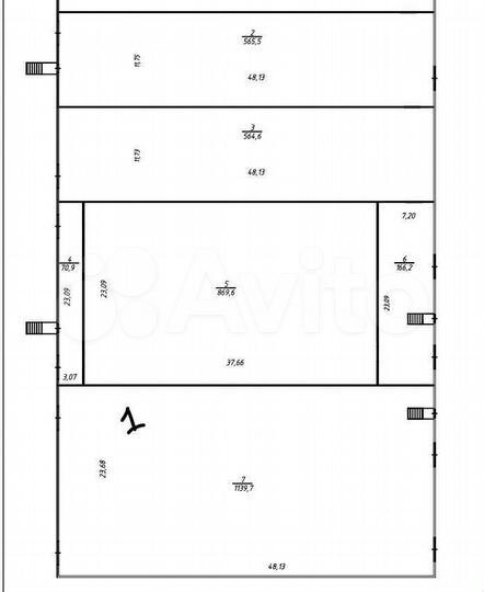Склад класс А, 1100 м²