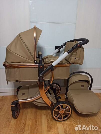 Новинка Коляска 3 в 1 luxmom 608 экокожа