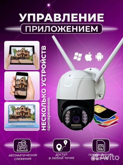 Камера видеонаблюдения уличная с симкартой 4 g