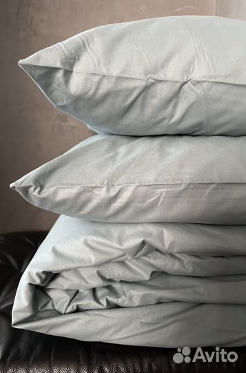 Комплект постельного белья из перкали, серое