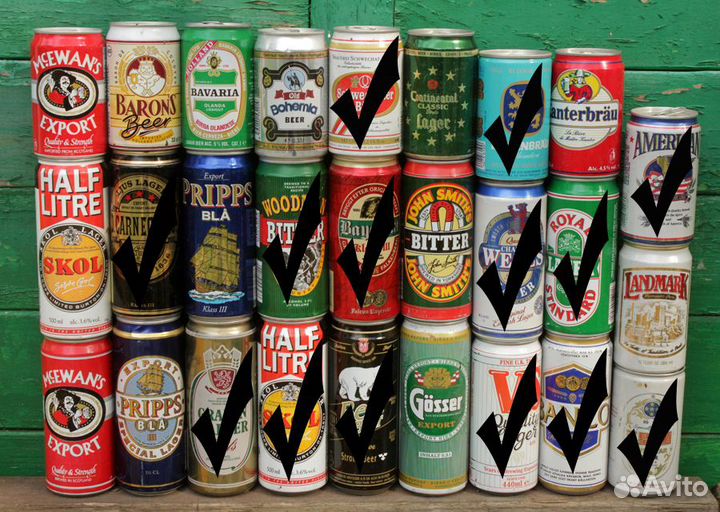 Банки пивные жестяные - 1990-е годы - из-под пива