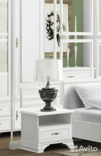 Тумба прикроватная kentaki KOM 1S белый