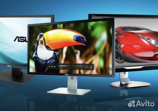 Мониторы разных диагоналей и форматов. Full hd. 4K