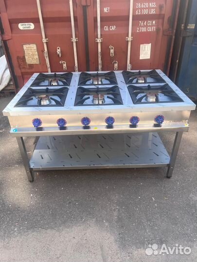 Плита газовая 6 конфорок Турция