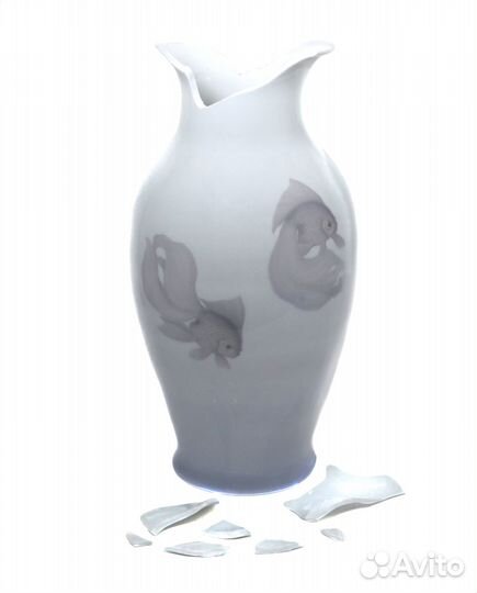 Уникальная фарфоровая ваза, под реставрацию. Royal