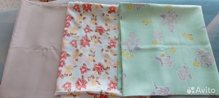 Отрезы ткани креп и подклад шелк СССР