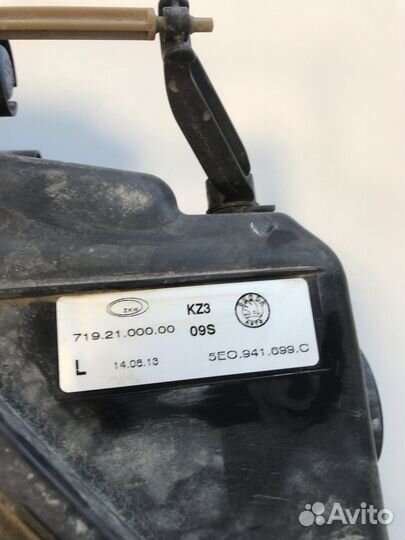 Противотуманная фара левая Skoda octavia a7 ориг