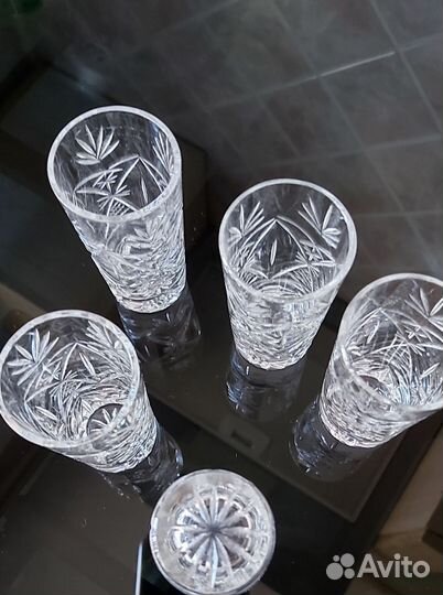 Рюмки-стопки из цветного стекла. Винтажные