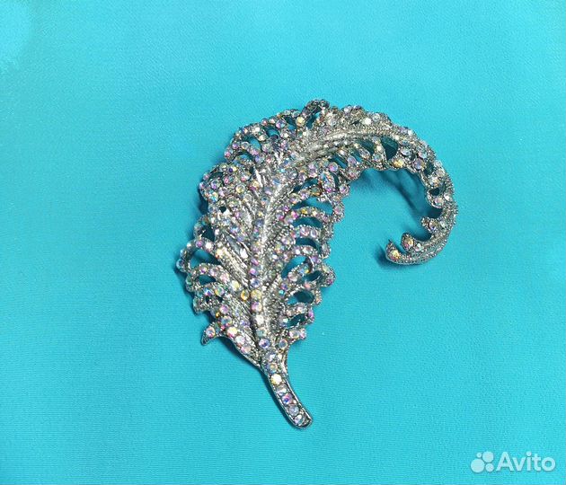 Брошь винтаж листок ветвь винтажная