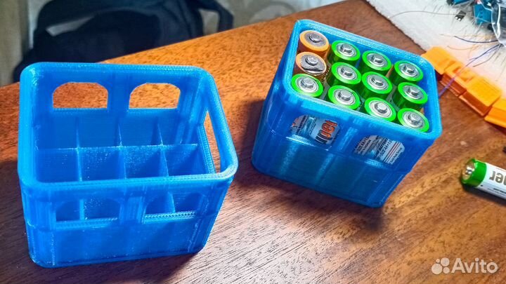 Контейнер, бокс для батареек аа, ааа, Крона