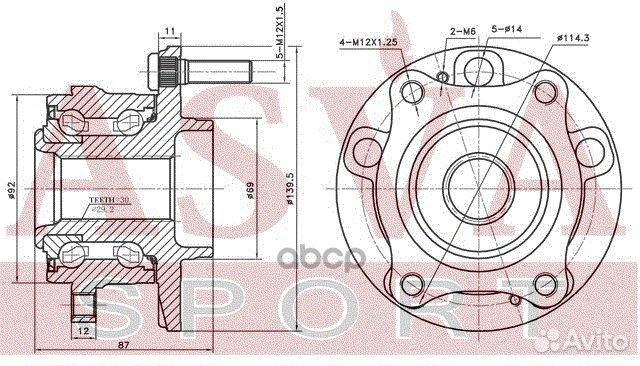 Ступица колеса перед прав/лев hywhx55F asva