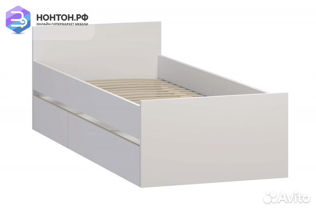 Кровать односпальная Орион белая с ящиками