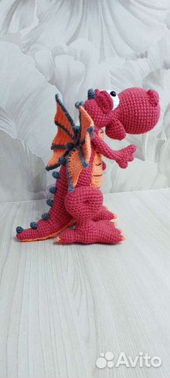Дракон вязаный, интерьерная игрушка, ручная работа