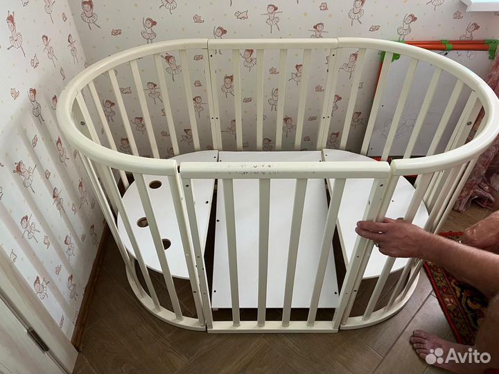 Детская кроватка трансформер круглая