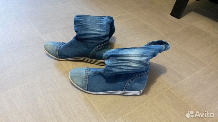 Джинсовые сапожки