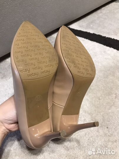 Туфли женские лодочки 37 размер бежевые экокожа