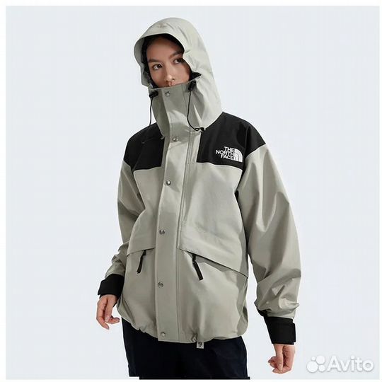 THE north face 1986 Series Windbreaker Jackets Unisex Terracotta Gray + Gift Bag (XS)(32)