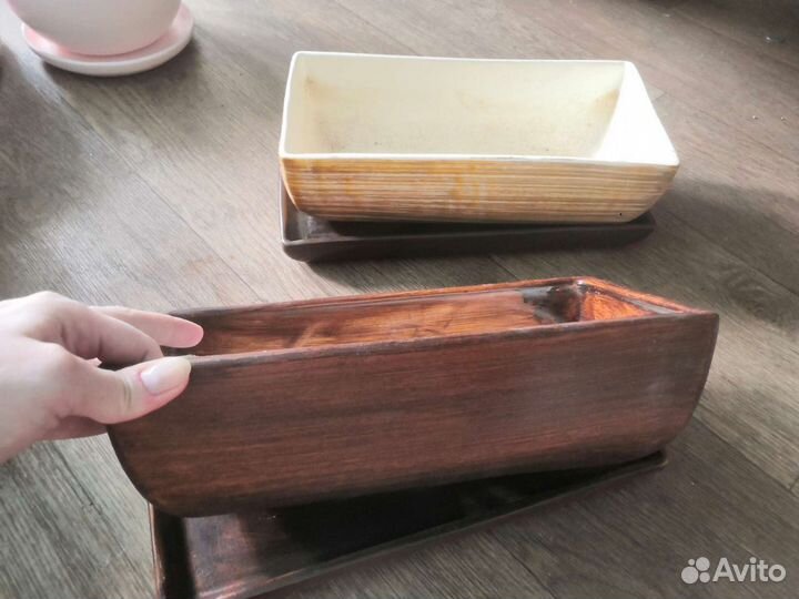 Горшок для цветов керамика, пластик