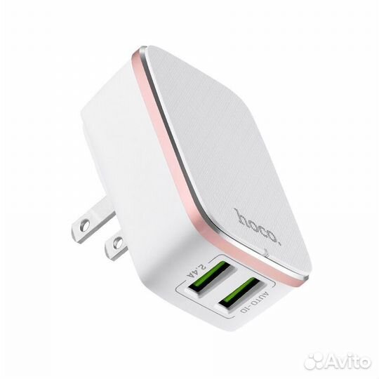 Блок питания сетевой 2 USB hoco C4, 2 переходника