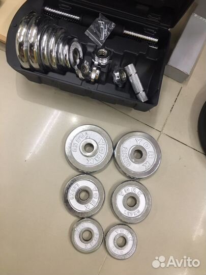 100 original Гантели york 20 кг в кейсе