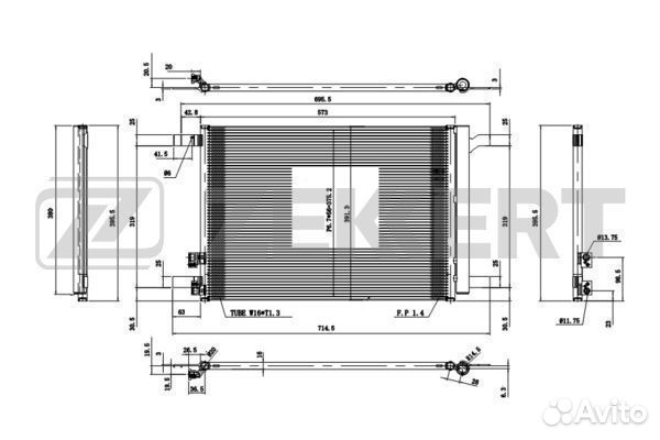 Радиатор кондиц Audi A3 Seat Leon Octavia NL NR Ko