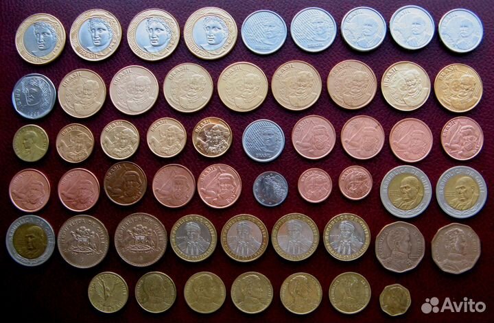 Монеты Бразилии и Чили