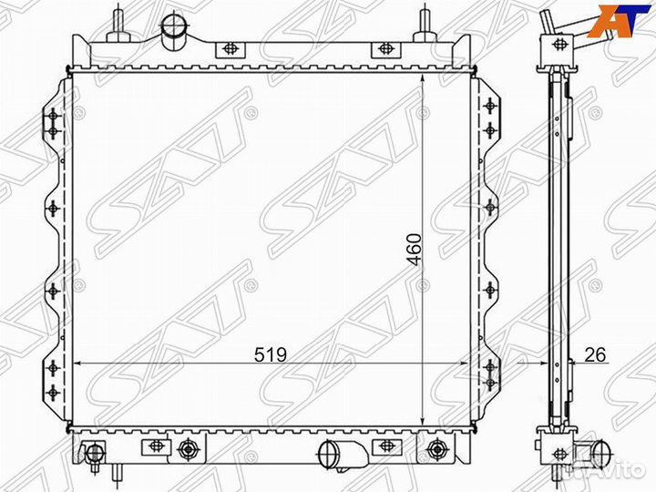 Радиатор chrysler PT cruiser 1.6/2.0/2.4/2.4T 00