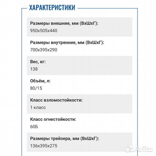 Огневзломостойкий сейф