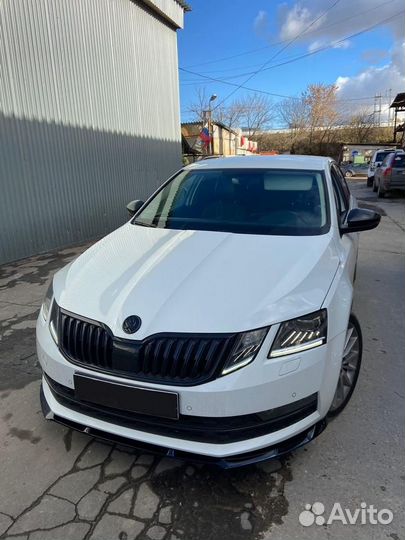 Сплиттер бампера skoda octavia A7 Рестайлинг