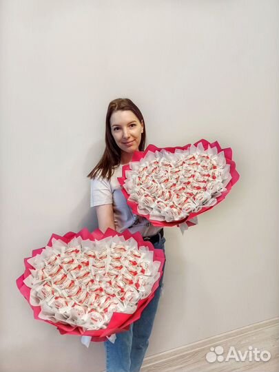 Супер сердце из раффаэлло/ букет из конфет