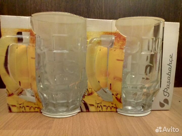 Кружки пивные стеклянные