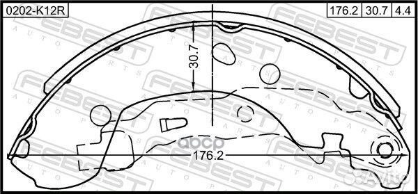 Колодки барабанные 0202-K12R Febest