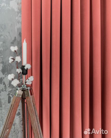 Шторы бархат Богема Коралл