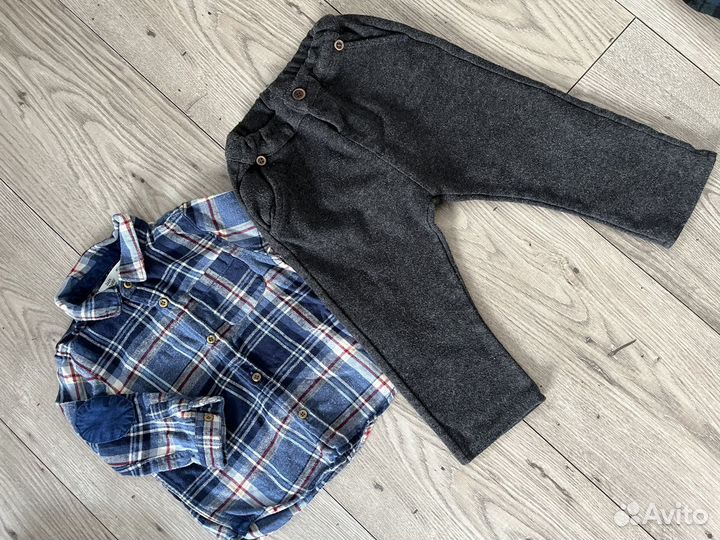 Рубашки брюки 86-92 zara H&M