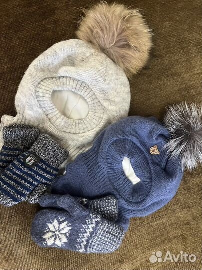 Шапка +варежки