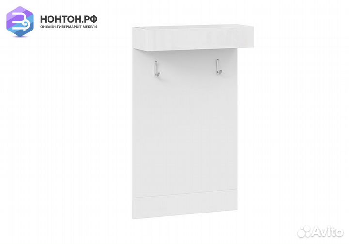 Вешалка с крючками Фьюжн белый / белый глянец