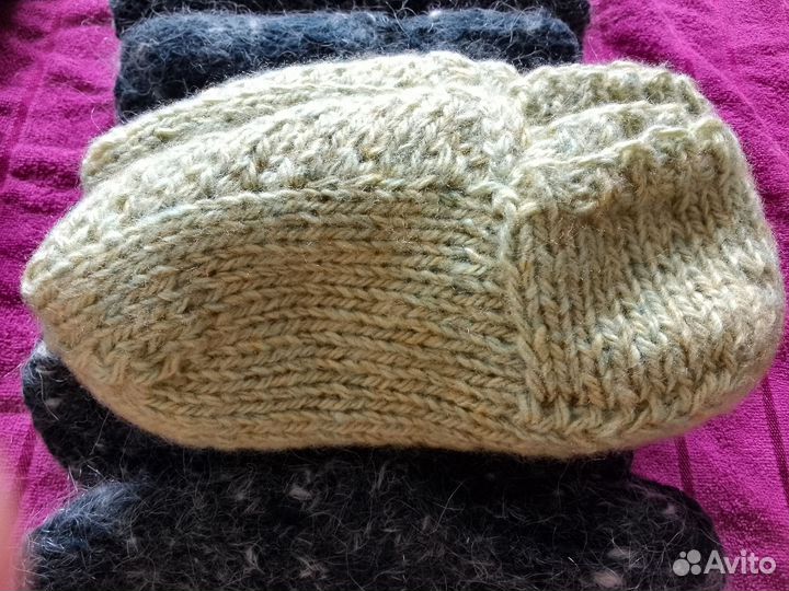 Следки вязаные с пухом