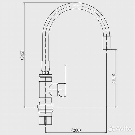 Смеситель для кухни fashun a54401-10 Красный