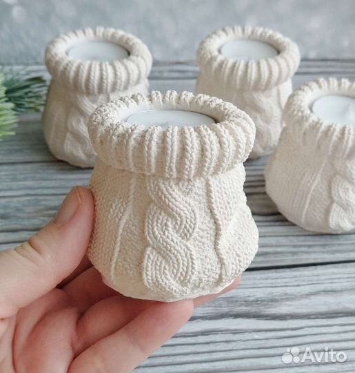 Подсвечник из гипса ручная работа