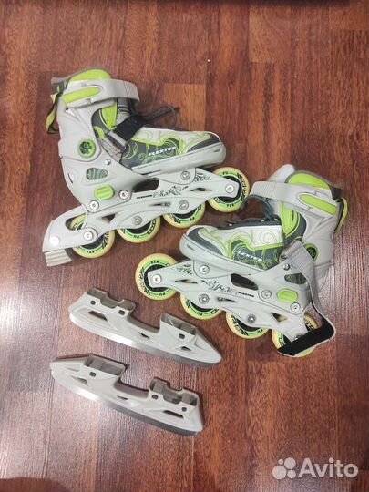 Ролики-коньки 2в1 раздвижные (pазмер 29-33)