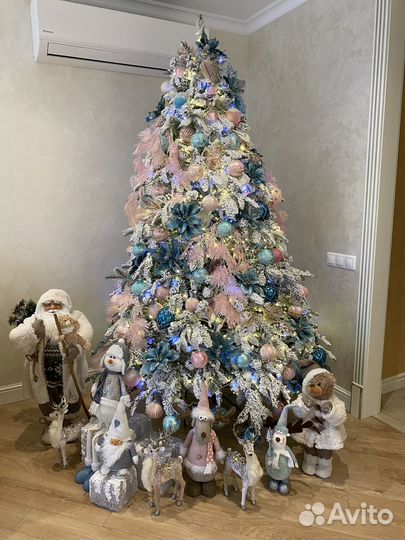 Ель искуственная заснеженная литая б/у